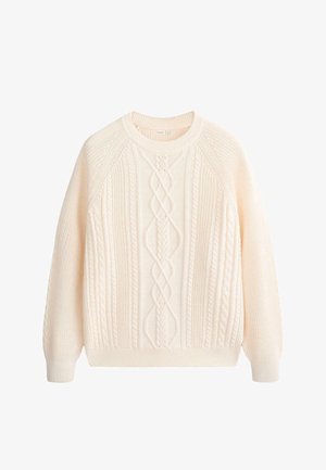 OYSHO, CABLE KNIT JUMPER - Pulover - stone
