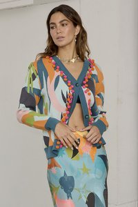 Never Fully Dressed BALEARIC FORREST CARDI - Cardigan - blue
