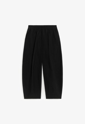 ARKET, ARKET BARREL-LEG COTTON TROUSERS - Pantalon classique - black