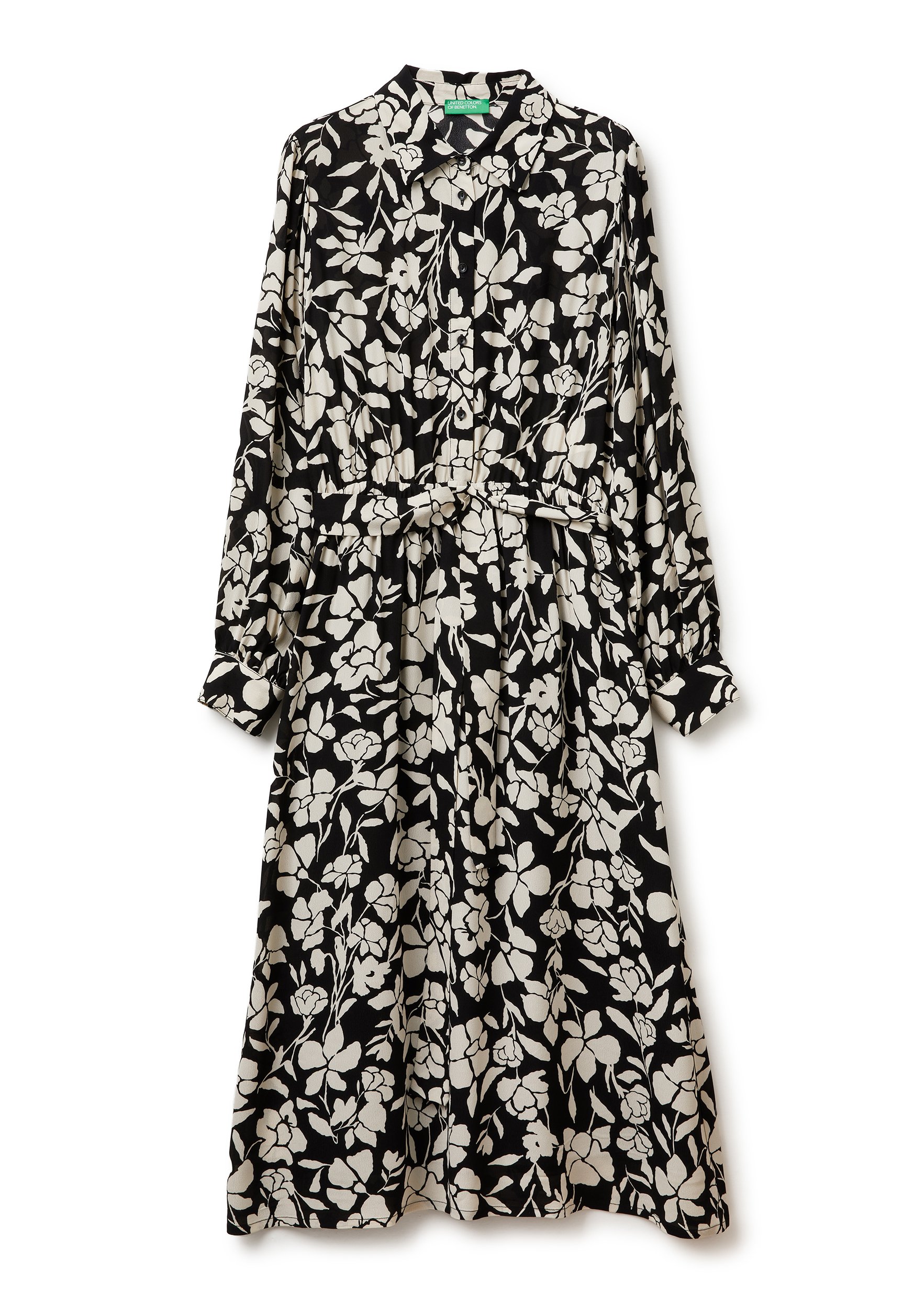 United Colors of Benetton Abito a camicia black/beige/nero