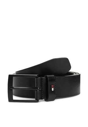 Tommy Hilfiger LEATHER ENAMEL FLAG TONAL BUCKLE BELT - Cinturón - black