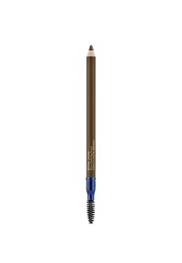 Crayon à sourcils marron avec une pointe effil�ée et un design rétractable. Dispose d'une brosse spoolie bleue à une extrémité pour le mélange.