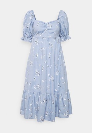 PUFF SLEEVE MIDI DRESS - Vapaa-ajan mekko - blue