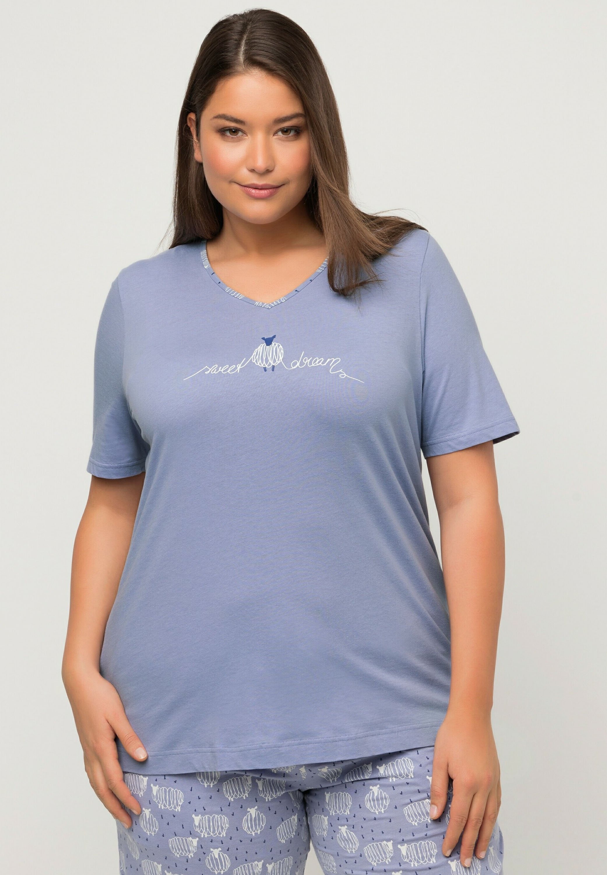 Ulla Popken Pyjama Grande Taille Pour Femme, Grandes Tailles, Bord