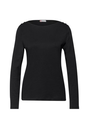 MIT KNOPFDETAILS - T-shirt à manches longues - schwarz