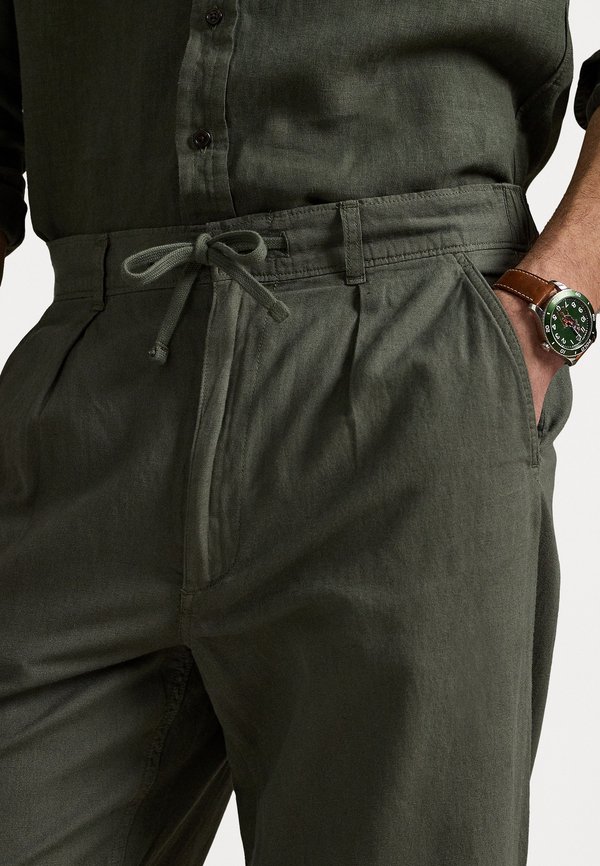 COTTON LINEN PREPSTER EASY PANT - Chinos - new olive2