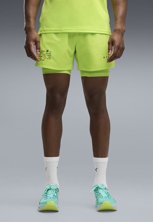 Puma, M PUMA X HYROX 2IN1 PWRMODE SHORT - 2-in-1 short - sunny lime
