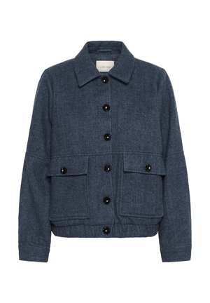 Cream Veste légère - navy herringbone