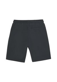 Shorts noirs en matériau doux, avec une taille élastique, une poche zippée au dos et une coupe droite.