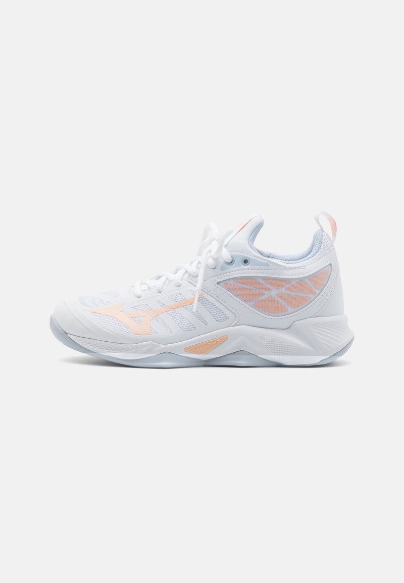 Mizuno - WAVE DIMENSION - Zapatillas de voleibol - white/halogen blue/peach parfa, Ampliar