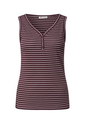 Street One, TOP MIT V-NECK UND STREIFEN - Top - rustic rouge