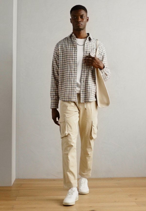 OVERDYED PANTS - Cargo trousers - stone2