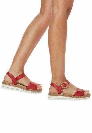 Remonte Sandalen met plateauzool - rouge