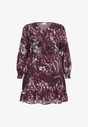 Kaffe Curve MINA - Dnevna haljina - red black abstract graphic