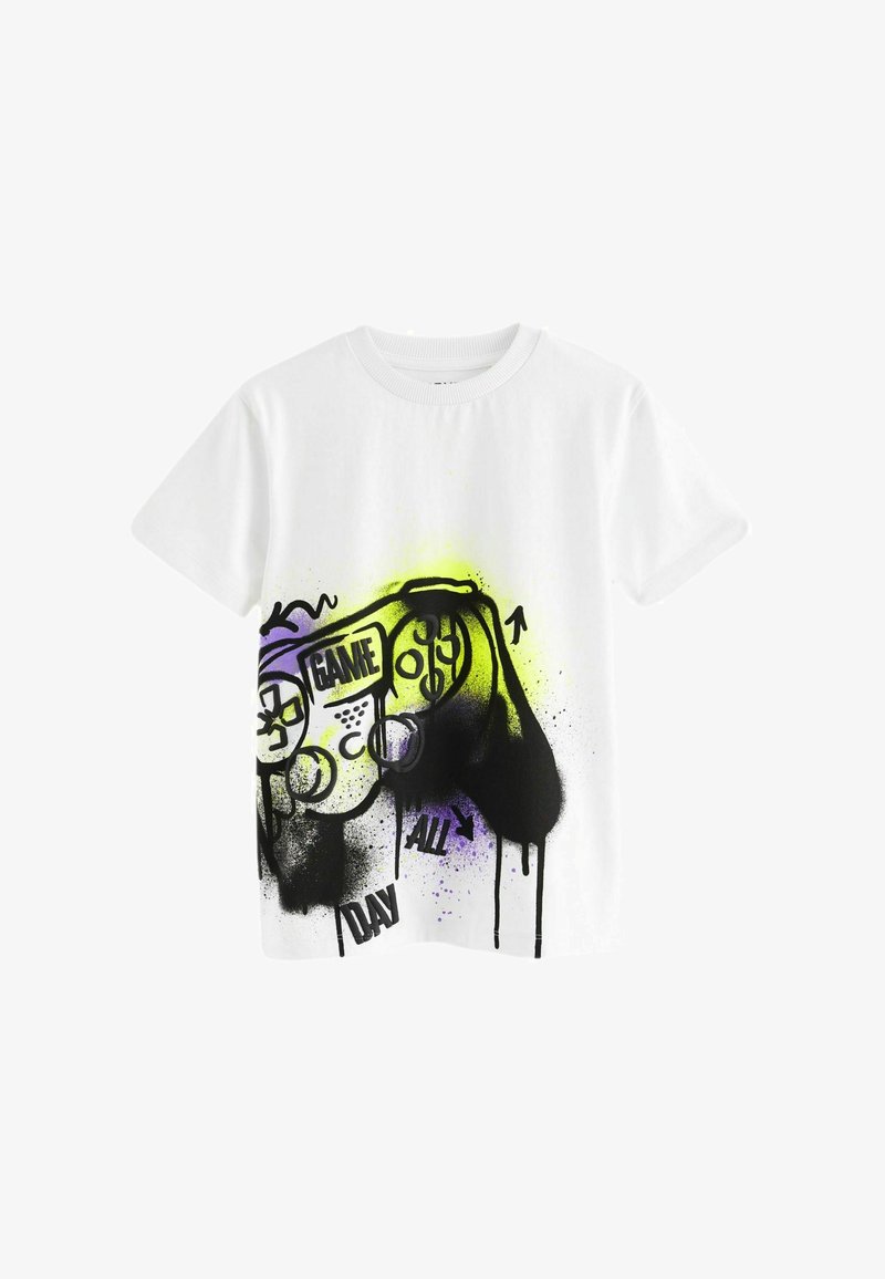 Next SHORT SLEEVE GRAPHIC - REGULAR FIT - Trükipildiga T-särk - white graffiti gaming