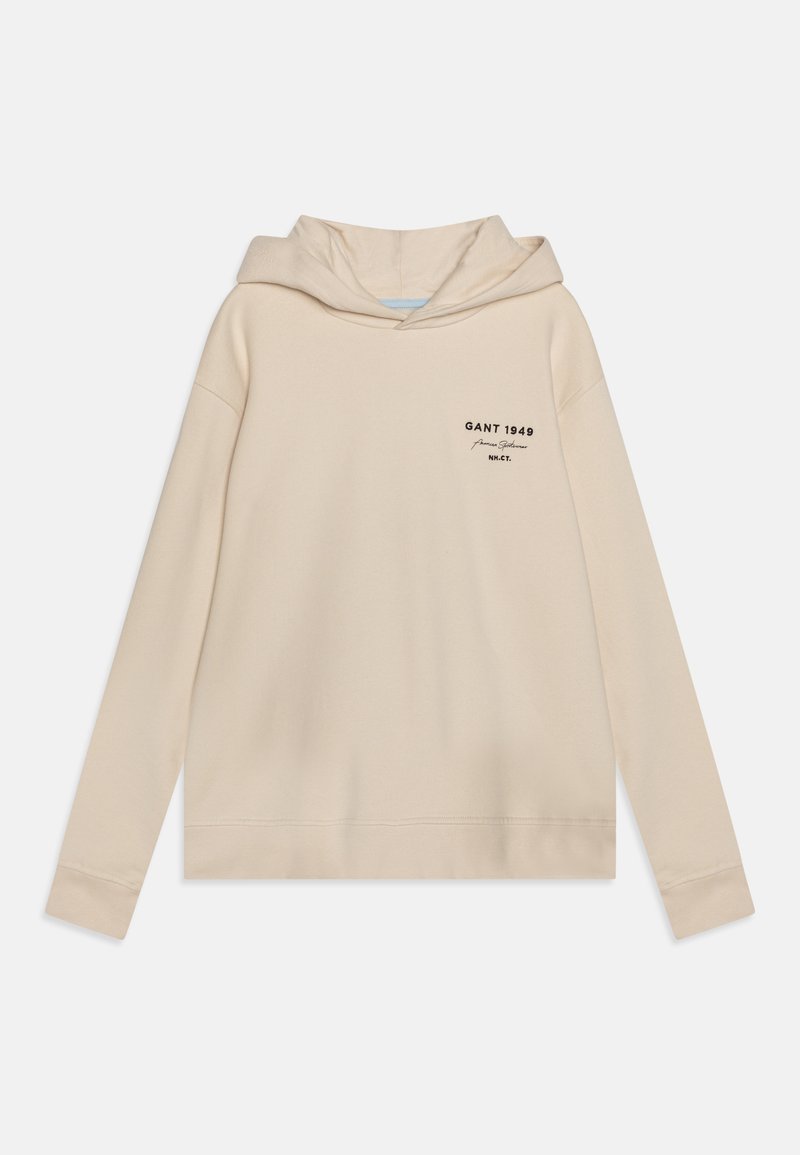 GANT GRAPHIC SCRIPT RELAXED HOODIE UNISEX - Hoodie - soft oat