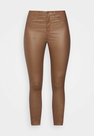 JDYNEWTHUNDER COATED HIGH - Broek - walnut