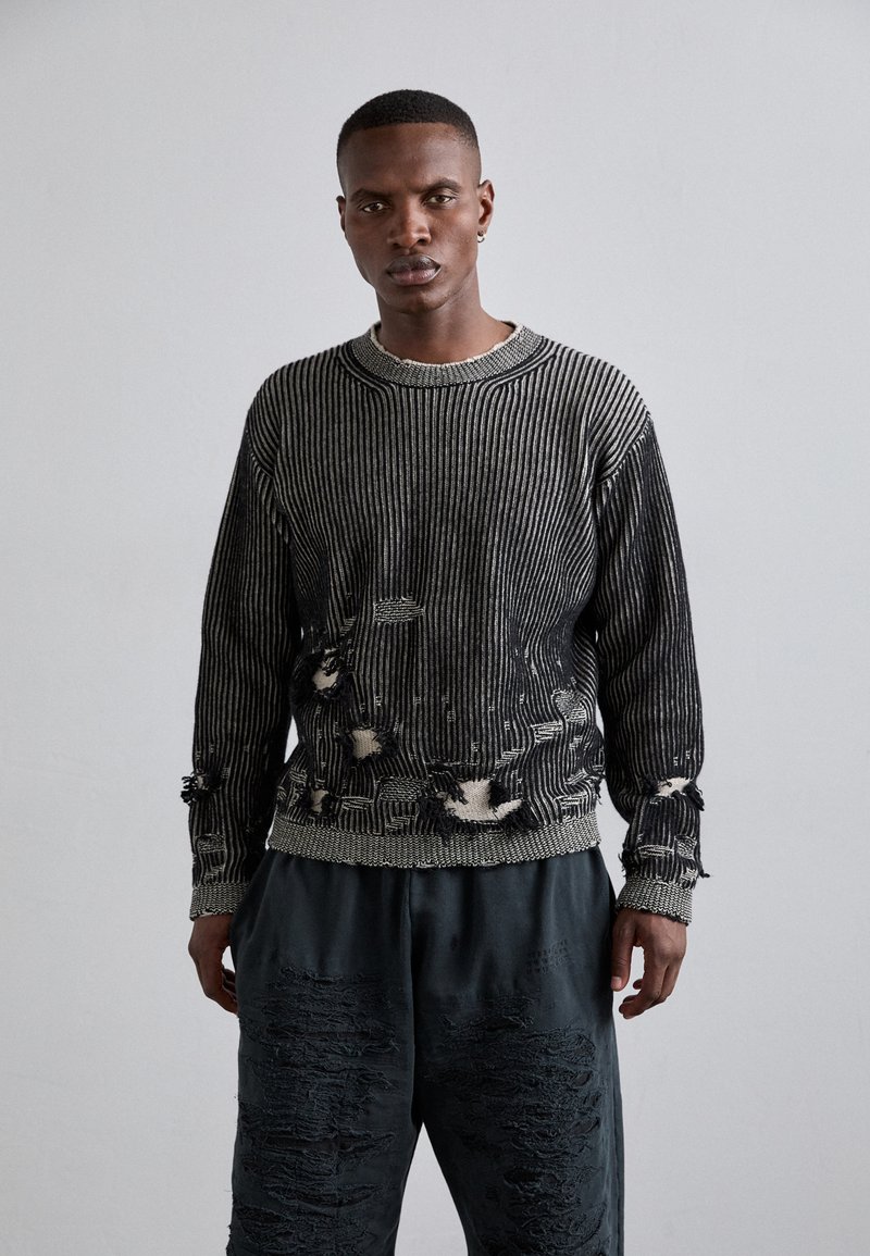 MM6 Maison Margiela REVERSIBLE CREWNECK - Pulóver - black/beige
