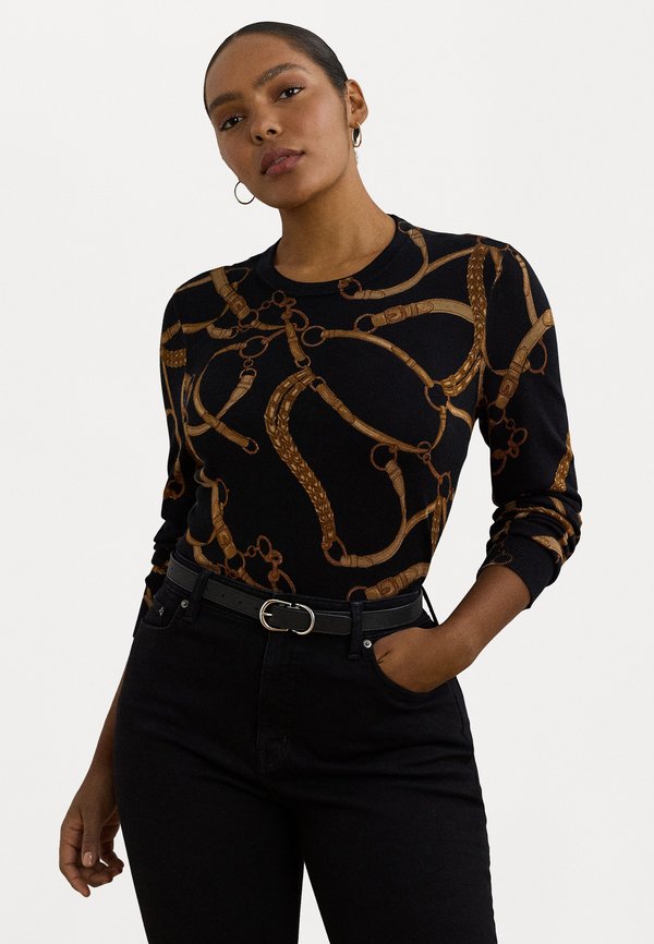 BELTING-PRINT COTTON-BLEND SWEATER - Jumper