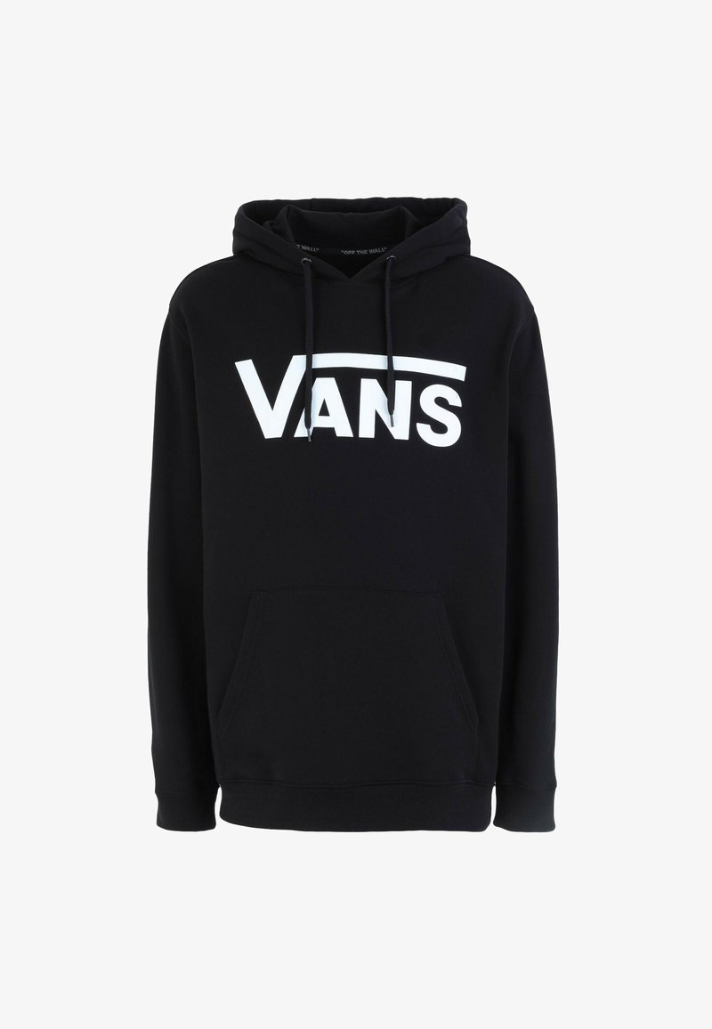 Felpa nera con cappuccio e tasca frontale, cappuccio con cordino regolabile e grande logo bianco "VANS" sul petto. Tessuto in cotone misto.
