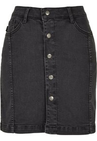 STRETCH BUTTON - Miniskjørt - black washed