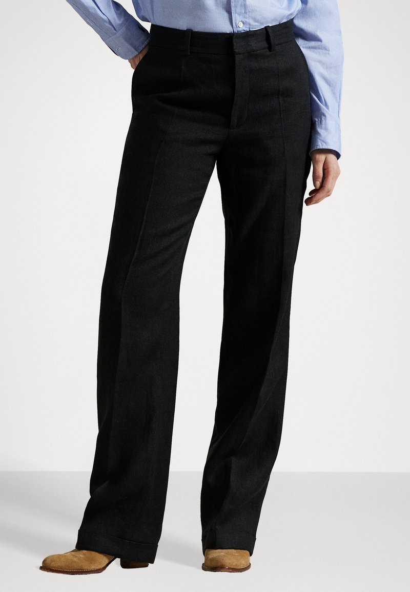 Polo Ralph Lauren - LINEN HERRINGBONE RELAXED STRAIGHT PANT - Bukser - black, Forstør