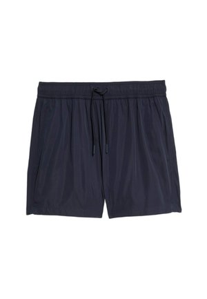 Marinblå badshorts med elastisk midja, justerbar dragsko och sidofickor. Tillverkade av lätt, snabbtorkande material.