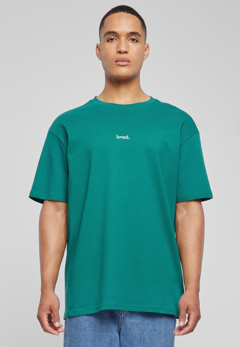 Merchcode - LOVE HEAVY OVERSIZED - Trükipildiga T-särk - green, Suurenda