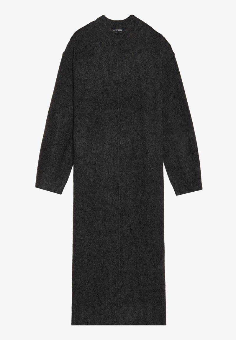 Even&Odd Gebreide jurk donkergrijs gemêleerd