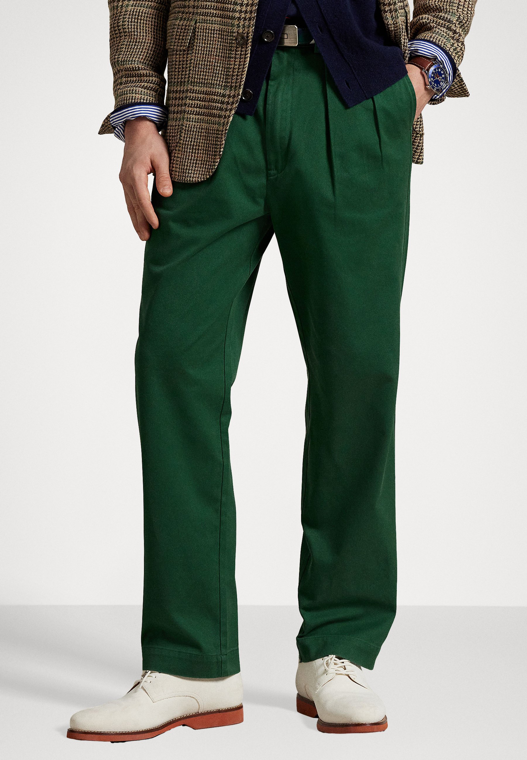 Polo Ralph Lauren WHITMAN PLEATED UNISEX - Chinos - kelly green 