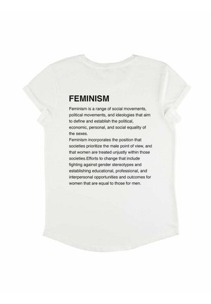 FEMINISM DEFINITION BACK ROLL UP - T-shirt imprimé - off white