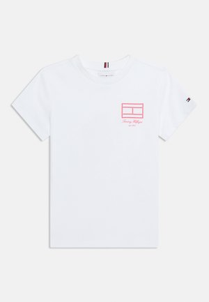 Tommy Hilfiger, OUTLINE FLAG GRAPHIC UNISEX - T-shirt imprimé - white