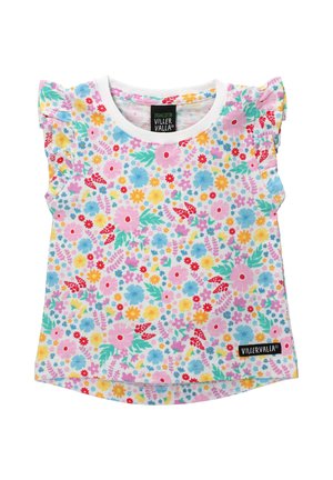 KURZARM FLOWER - Print T-shirt - weiß