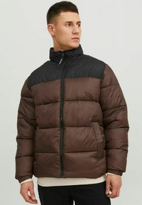 Jack & Jones JJETOBY PUFFER COLLAR - Giacca invernale - seal brown