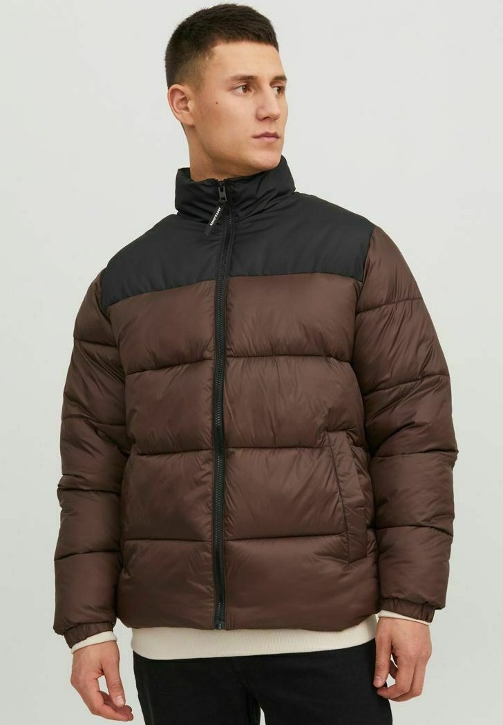 Jack & Jones JJETOBY PUFFER COLLAR - Giacca invernale - seal brown