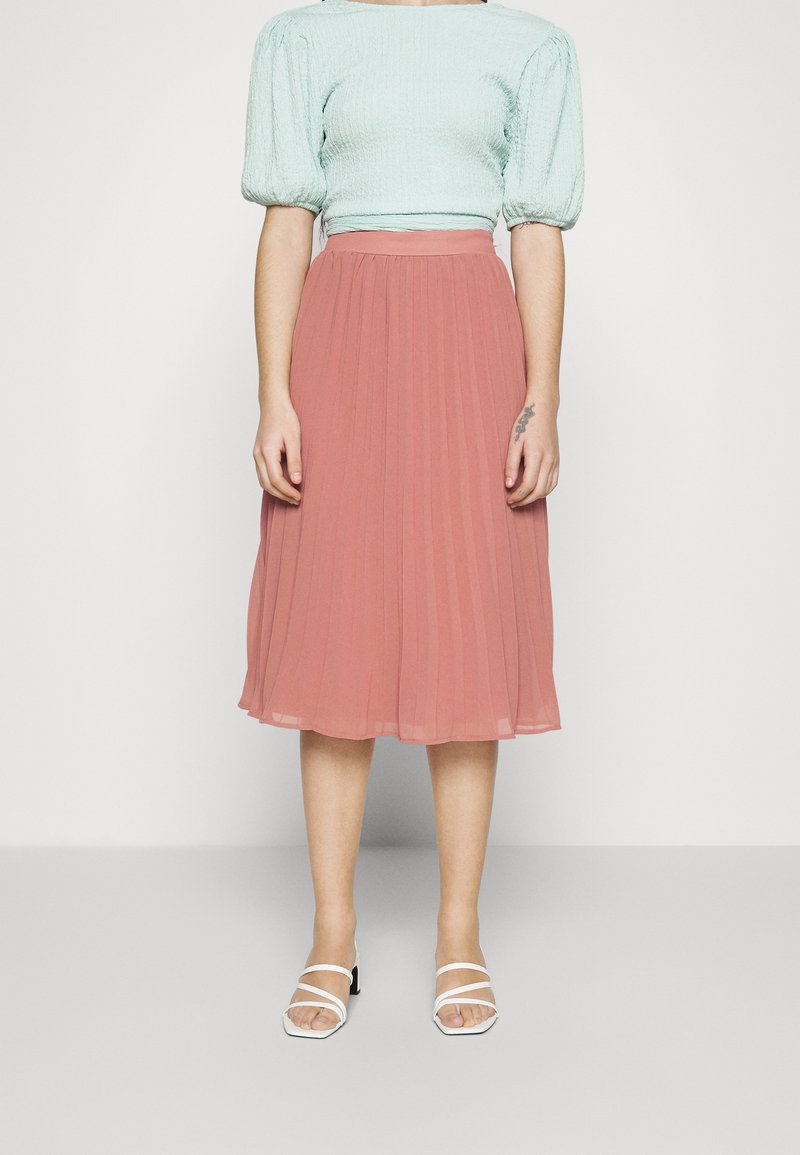 VILA Petite VIFREDERIKKE MODESTY MIDI SKIRT Jupe plissée old rose
