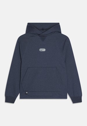 B NK GYM ISSUE FLEECE TOP - Kapuzenpullover - midnight navy/light smoke grey