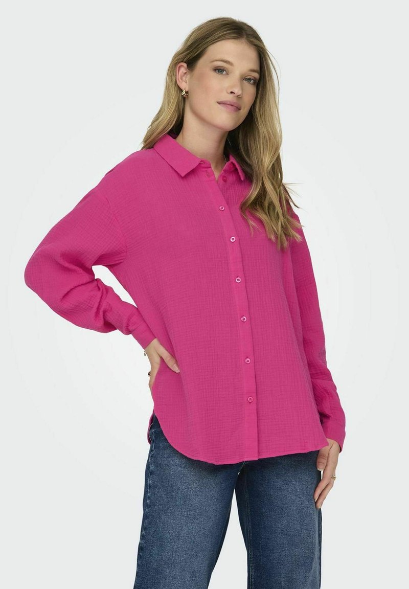 JDY LANGARM JDYTHEIS - Button-down blouse - fuchsia purple