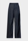 FLUID WIDE LEG PANTS - Wide Leg - dark blue denim