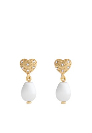 COACH, COACH ICONIC PEARL HEART DROP EARRINGS - Boucles d'oreilles - natural