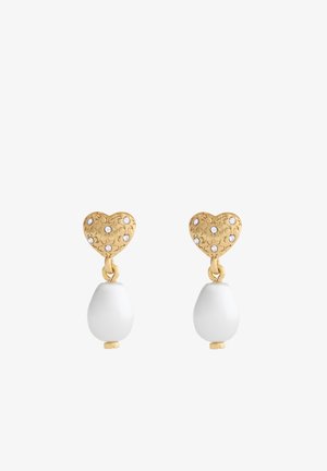 COACH, COACH ICONIC PEARL HEART DROP EARRINGS - Oorbellen - natural