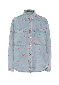 KABABETH - Jachetă din denim - blue denim red flower emb.