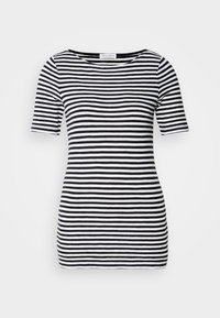 SHORT SLEEVE BOAT NECK STRIPED - Trükipildiga T-särk - white/black
