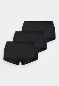 Mutande hipster in cotone nero, caratterizzate da un design senza cuciture, una texture morbida e un cinturino elastico. Confezione da tre unità.