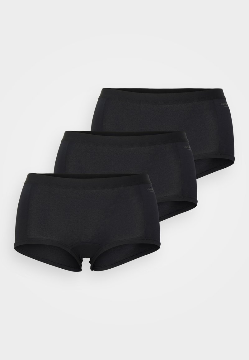 Culottes en coton noir mélangé, avec un design sans coutures, texture douce et taille élastique. Lot de trois unités.