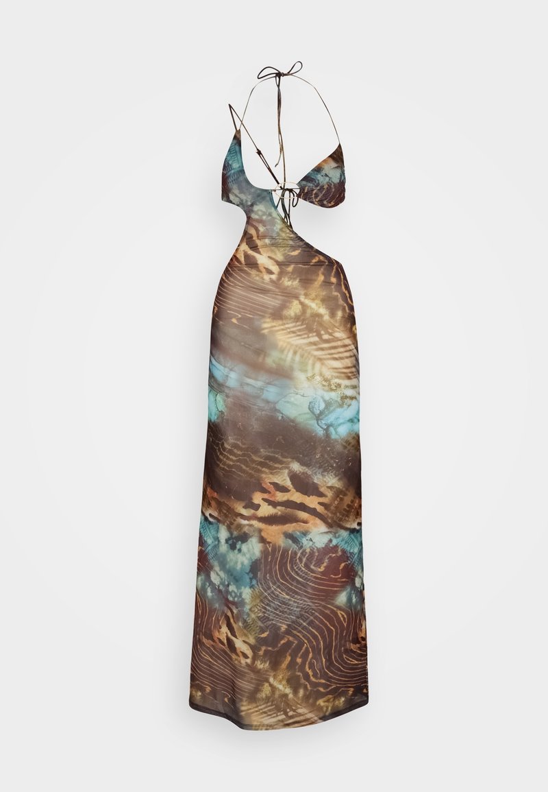 jaded london brown mesh dress Jaded London Maxi Dress in Brown