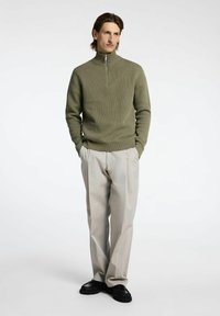Selected Homme SLHDANE STRUCTURE HALF ZIP - Džemperis - vetiver