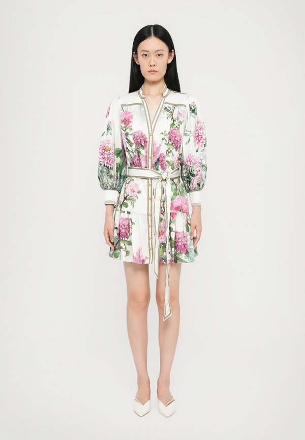 CORA VOLUMINOUS TIERED MINI SHIRT DRESS - Blusenkleid - rose whisper