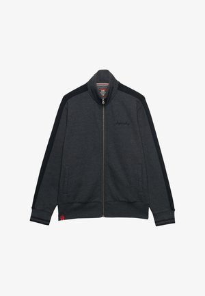 Superdry & Co, SUPERDRY SATIN APPLIQUE TRACK TOP.. - Sweat zippé - charcoal marl