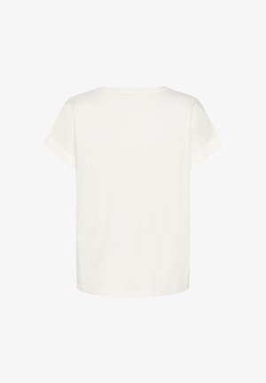 Witte T-shirt met korte mouwen en een losse pasvorm. Glad, lichtgewicht stof, ronde hals en zonder zichtbare patronen of accenten.